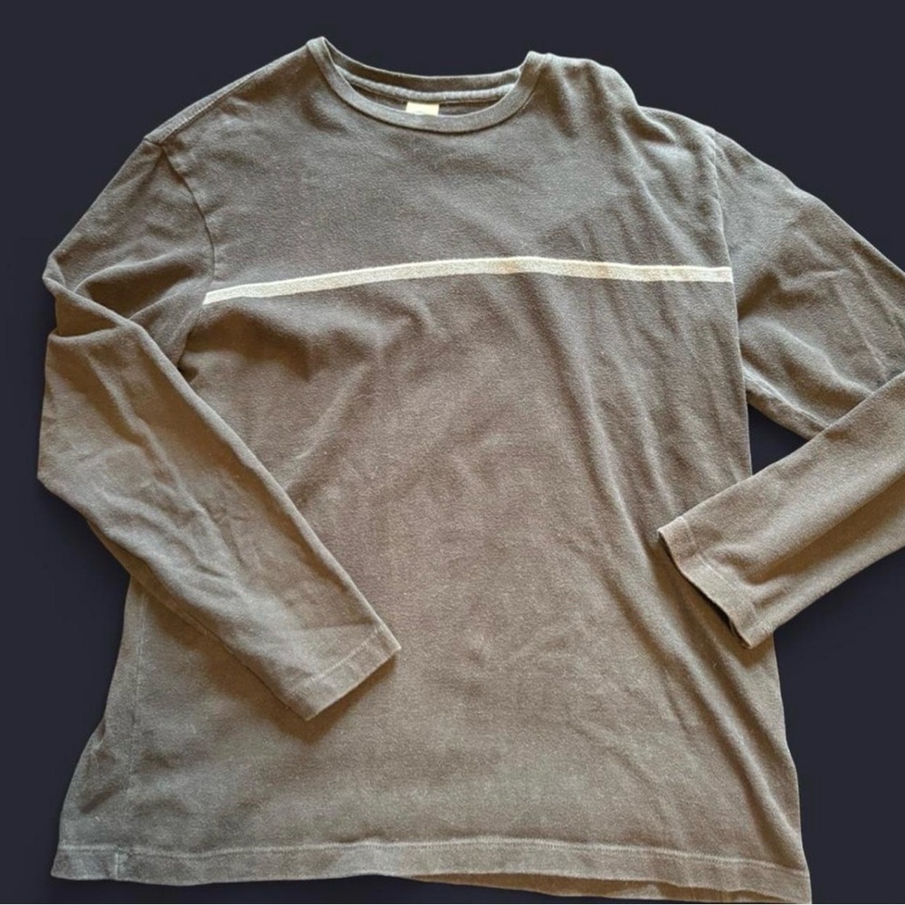 Men's black Long Sleeve Shirt vintage old navy with stripes